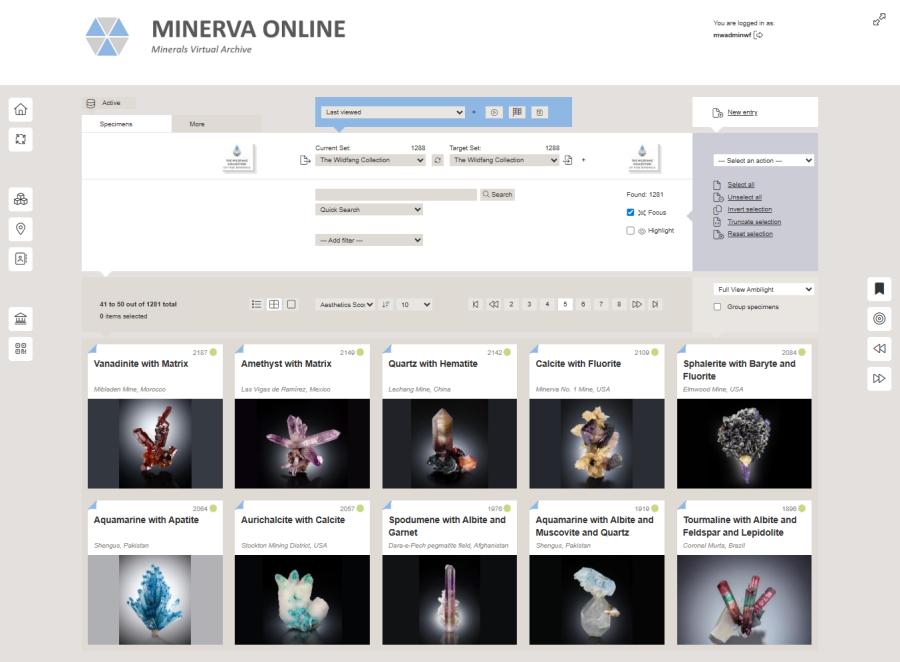 Internal collection database